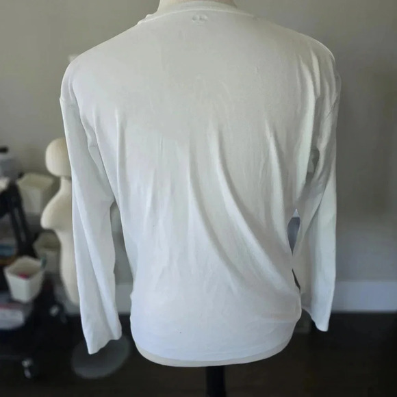 Men's Extra Large White Long Sleeve V-NECK Shirt - Picture 4 of 4